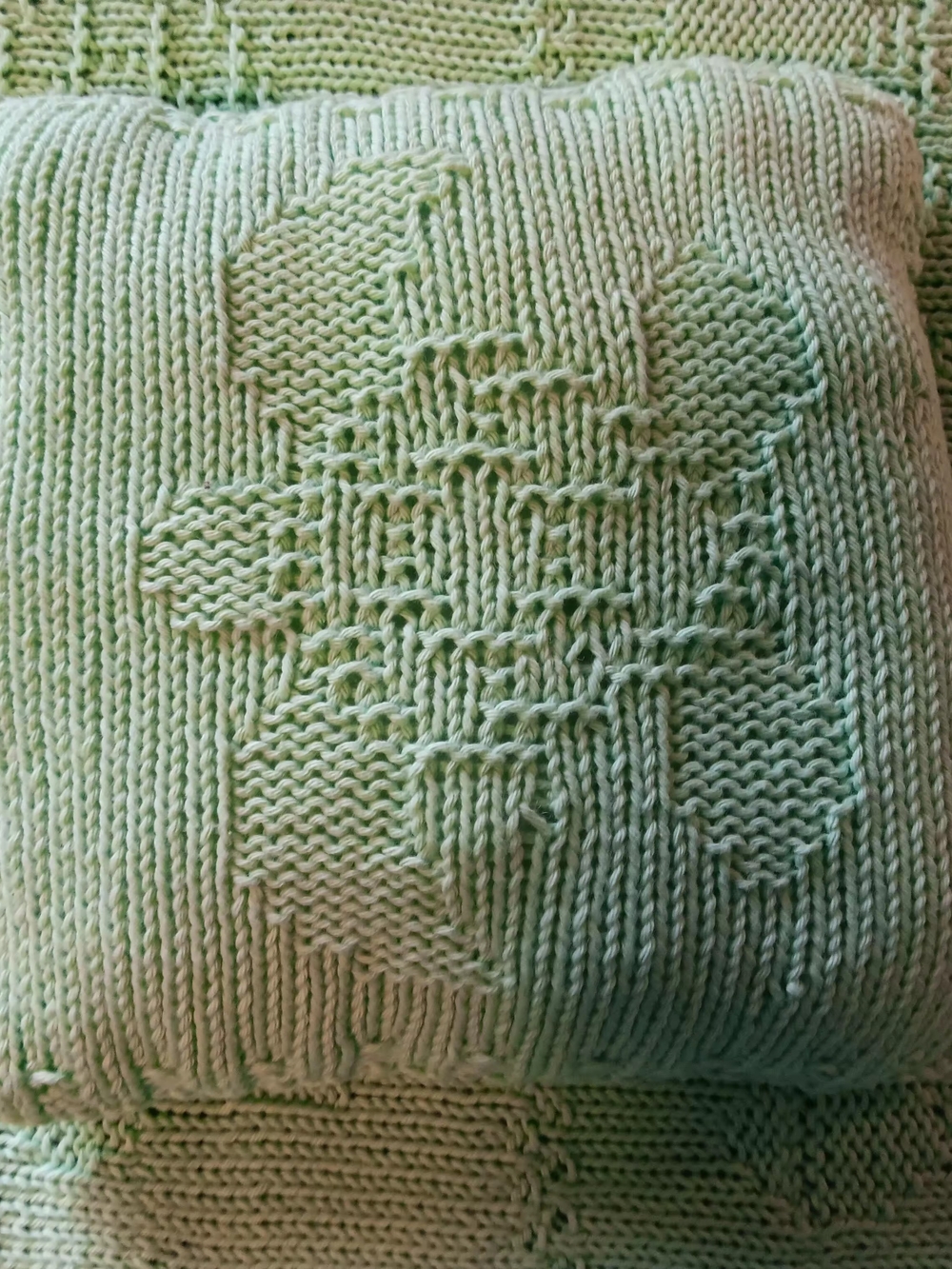 Handmade Mint Green Knit BABY Blanket - Picture 4 of 4